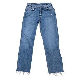 Grlfrnd Helena No Limit Jeans Distressed Straight Leg Denim